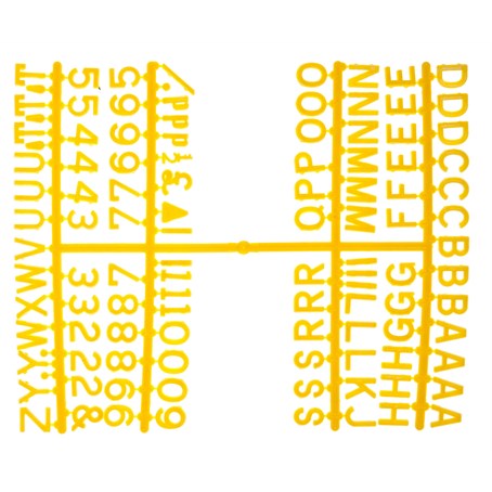 ½ inch Letter Set - PK6 Yellow